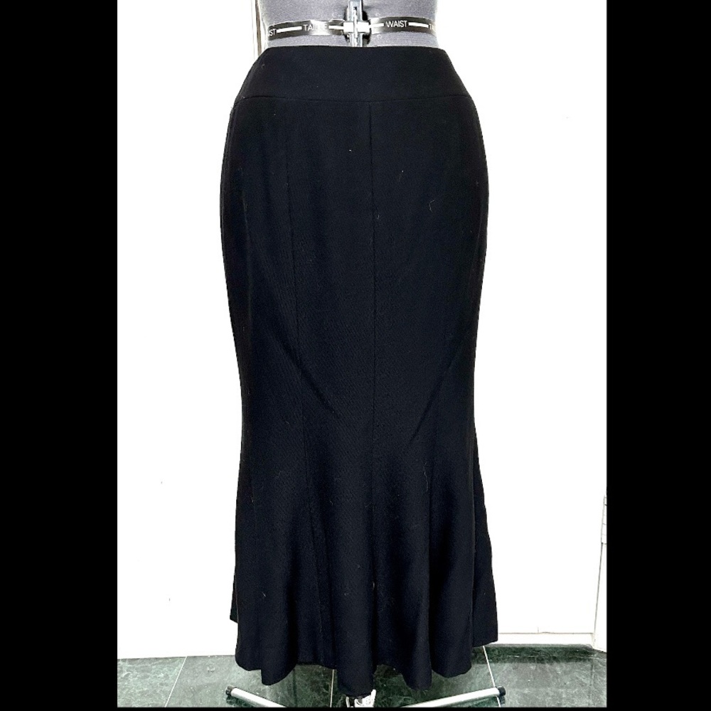 VINTAGE 1993 CHANEL BOUTIQUE BLACK WOOL CREPE SUIT JACKET LONG SKIRT 40 42 8 10 - Picture 6 of 10